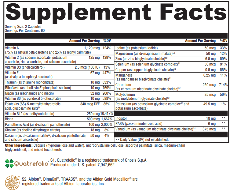 Active Multi and Mineral Complex without Iron 120ct