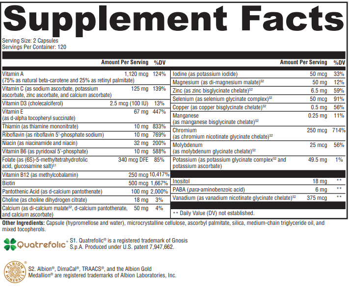 Active Multi and Mineral Complex without Iron 240ct